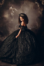 "Midnight  Asher" -  Floor Length Dress  -  Editorial Dress, Couture Gown, Special Occasio-n Dress