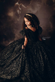 "Midnight  Asher" -  Floor Length Dress  -  Editorial Dress, Couture Gown, Special Occasio-n Dress