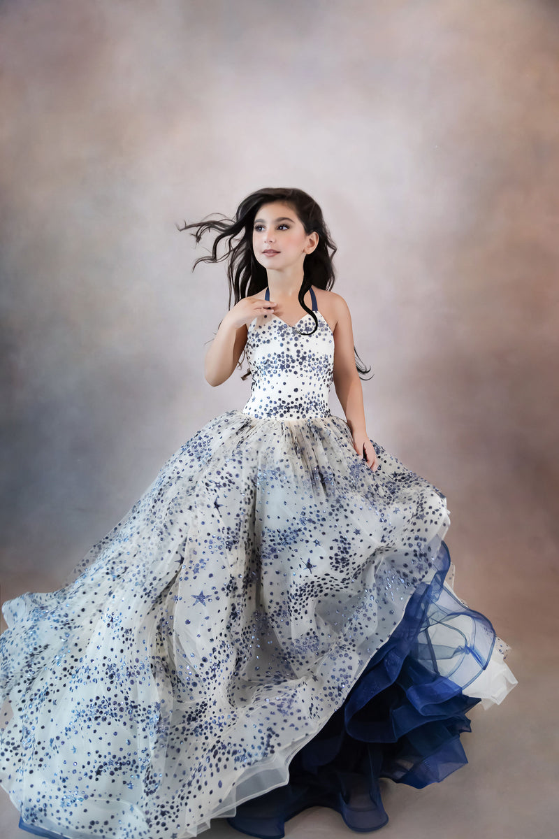 Starry Eyes Couture Gown-custom color options - GORGEOUS SPECIAL OCCASION OR PHOTO SHOOT DRESS