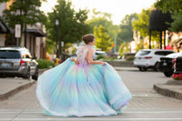 Euc "Ombre Lilac Dream" Floor Length Dress (7 Year-Petite 8 Year)