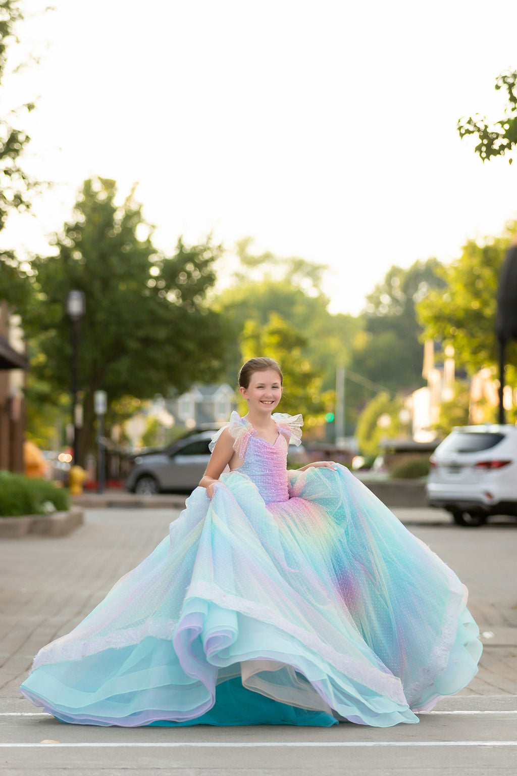 "Ombre Lilac Dream" Floor Length Dress (7 Year-Petite 8 Year)