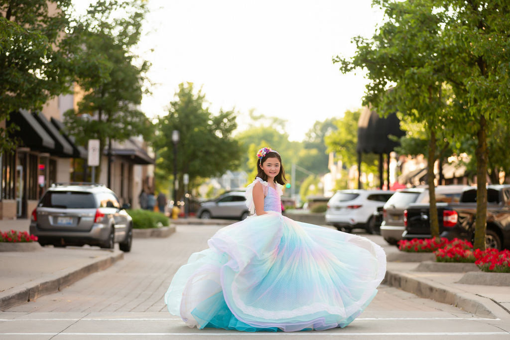 "Ombre Lilac Dream" Floor Length Dress (7 Year-Petite 8 Year)