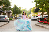 Euc "Ombre Lilac Dream" Floor Length Dress (7 Year-Petite 8 Year)