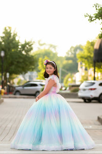 Euc "Ombre Lilac Dream" Floor Length Dress (7 Year-Petite 8 Year)