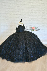"Midnight  Asher" -  Floor Length Dress  -  Editorial Dress, Couture Gown, Special Occasio-n Dress