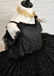 "Midnight  Asher" -  Floor Length Dress  -  Editorial Dress, Couture Gown, Special Occasio-n Dress