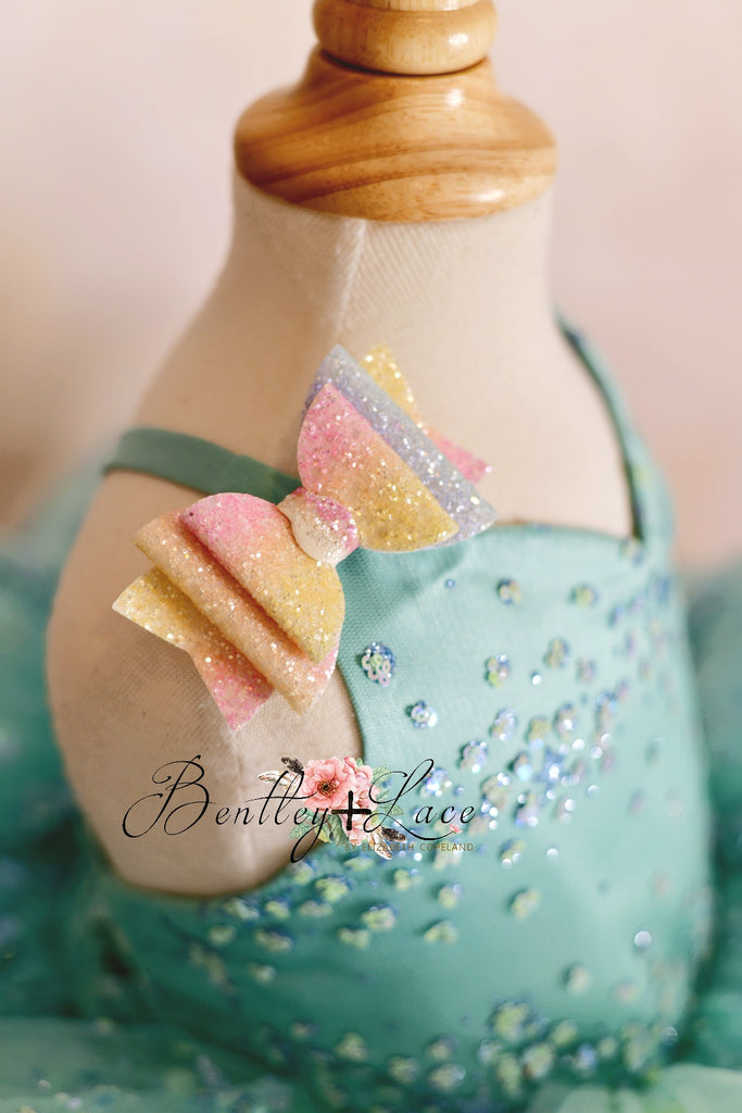 New Sherbet  "Starry eyes" Rainbow Cascade Petal Length Dress (4 Year - Petite 5 Year)