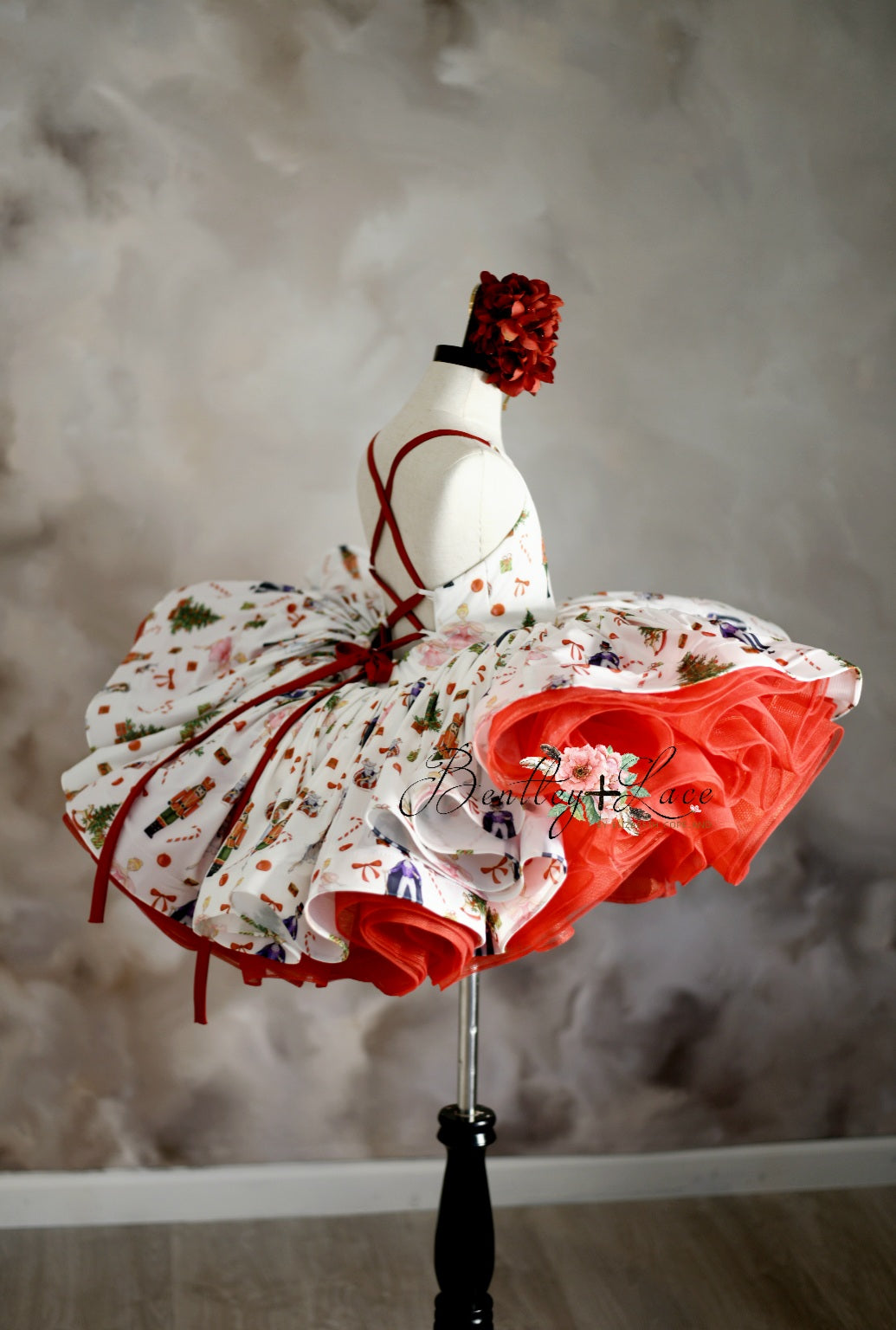 Retired rental  euc Baby couture rental dress: "Nutcracker Dreams" -Petal Length Dress ( 4 Year - Petite 5 Year)