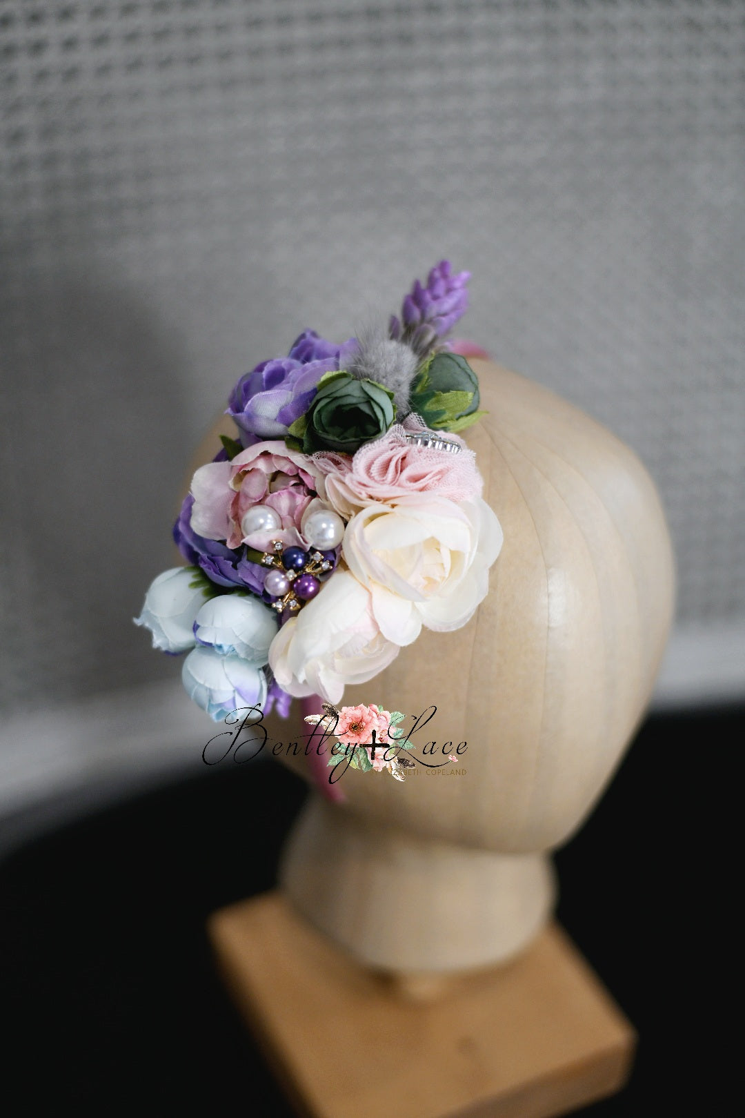 Purple floral burst headband
