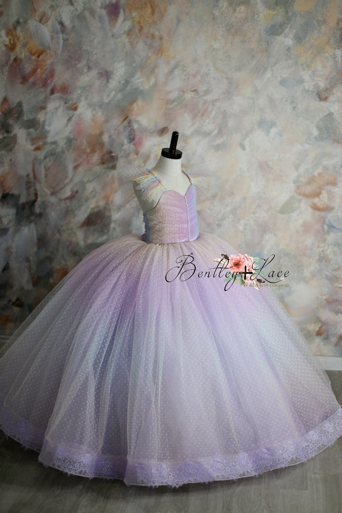 "Ombre Over The Rainbow " Floor Length Dress (5 Year-Petite 6 Year)