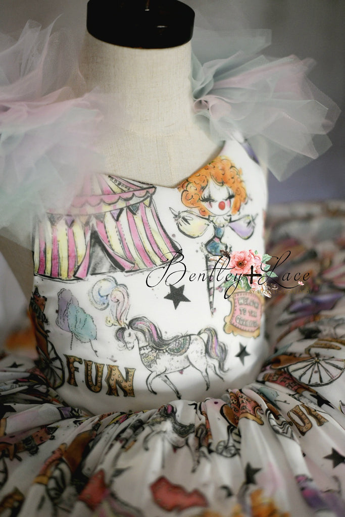 Exclusive "Circus Oh My!"-Petal Length Gown ( 3 Year - Petite 4 Year)