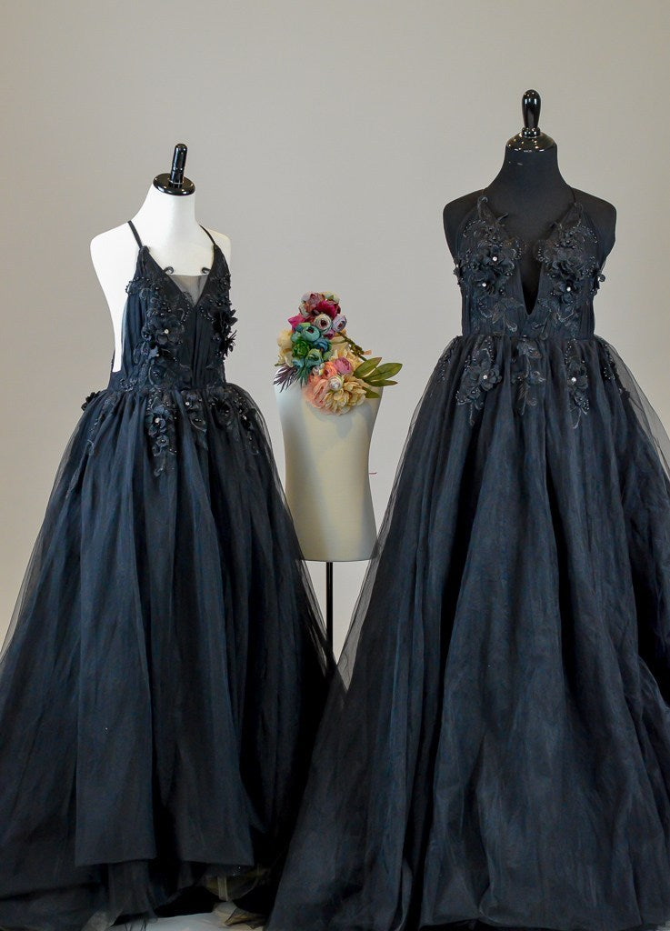 Dillon - in Midnight Black (TEEN-ADULT) Maternity/Non Maternity gown