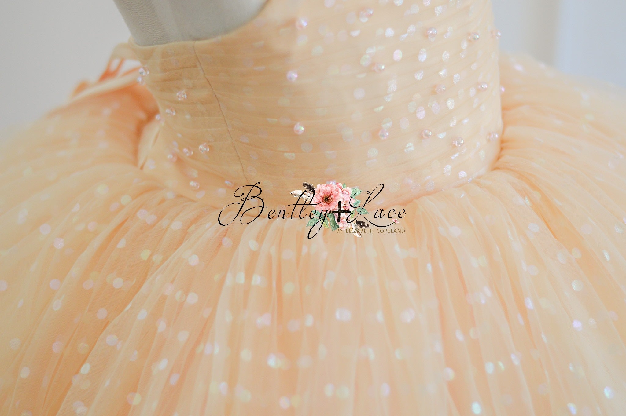 Champagne Confetti- Floor Length Dress (6 Year-Petite 8 Year) UP TO A POSSIBLE 9