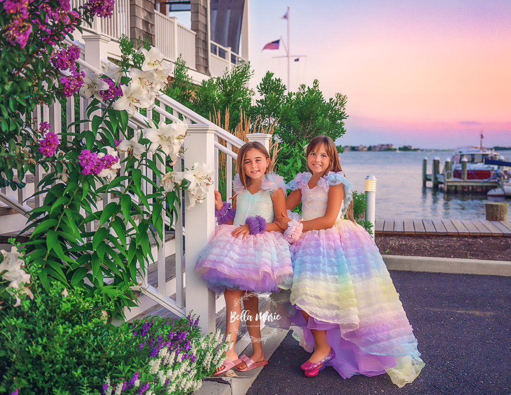 LEILA "Ruffled Rainbow" -   High Low Dress ( 6 Year - Petite 9 Year)