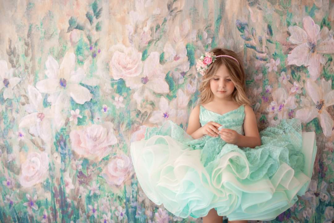 "Mint Dreams" -  Petal Length  Gown ( 4 Year - Petite 6 Year)