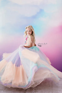 Euc Sherbet "Rainbow Party" Floor Length Dress (6 Year-Petite 8 Year)