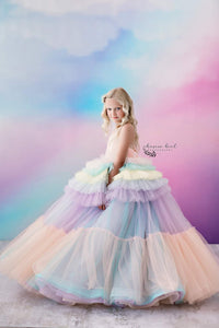 Euc Sherbet "Rainbow Party" Floor Length Dress (6 Year-Petite 8 Year)