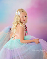 Euc Sherbet "Rainbow Party" Floor Length Dress (6 Year-Petite 8 Year)