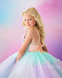 Euc Sherbet "Rainbow Party" Floor Length Dress (6 Year-Petite 8 Year)