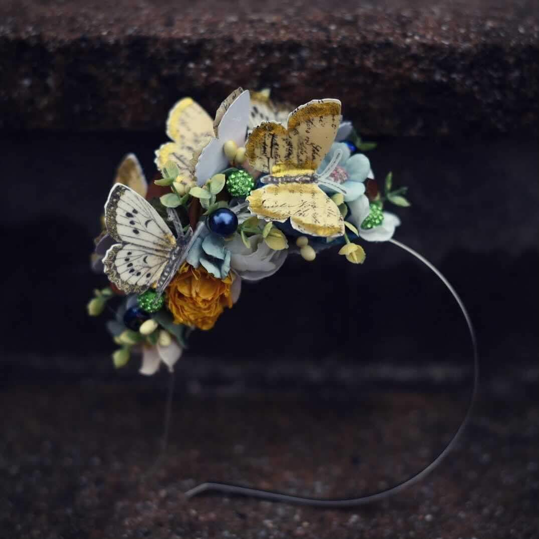 Euc Butterfly Floral Headband