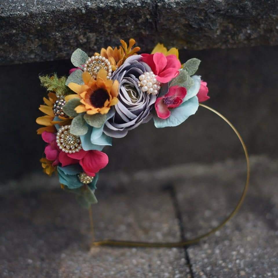Cheerful bright floral headband