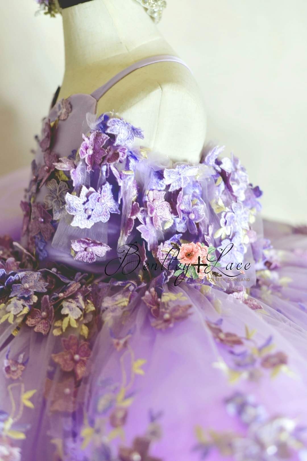 RETIRED RENTAL EUC "Lavender Dreams"  Petal Length Dress ( 4 Year - Petite 5 Year)