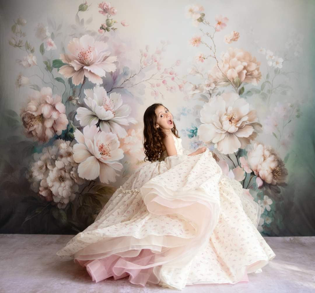 Jardin De Fleurs- floor length  Editorial Dress, Couture Gown, Special Occasion Dress