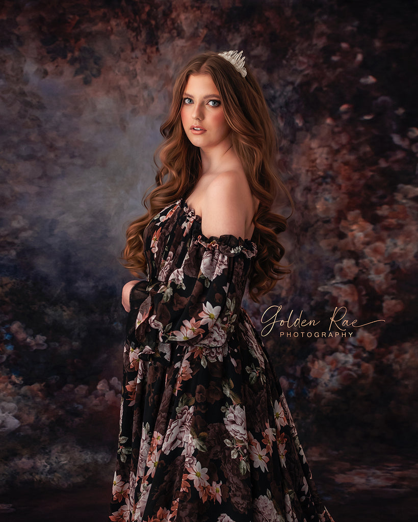 Giselle  -Beautiful chiffon floral  gown - (TEEN-ADULT)