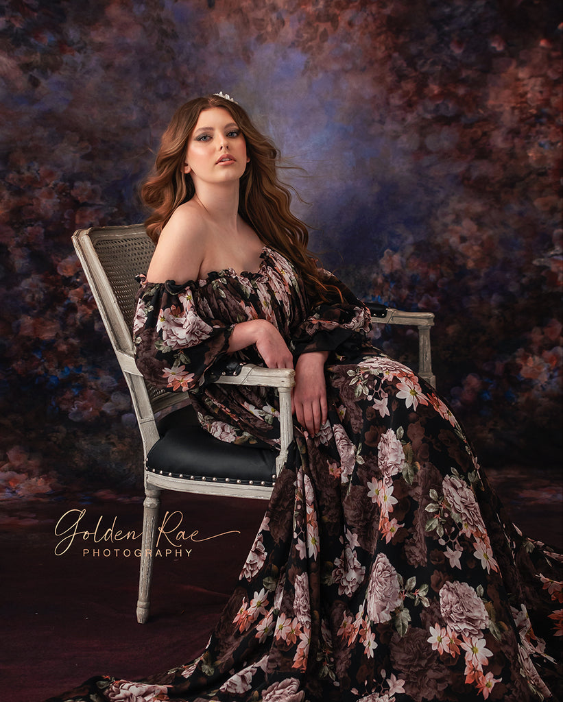 Giselle  -Beautiful chiffon floral  gown - (TEEN-ADULT)