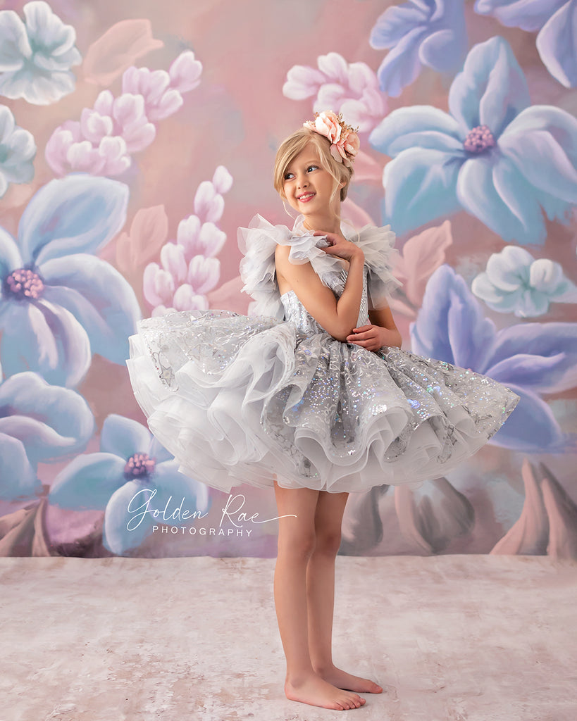 Twinkle Toes- Silver Dreams- Petal Length Gown ( 5 Year - Petite 7 Year)