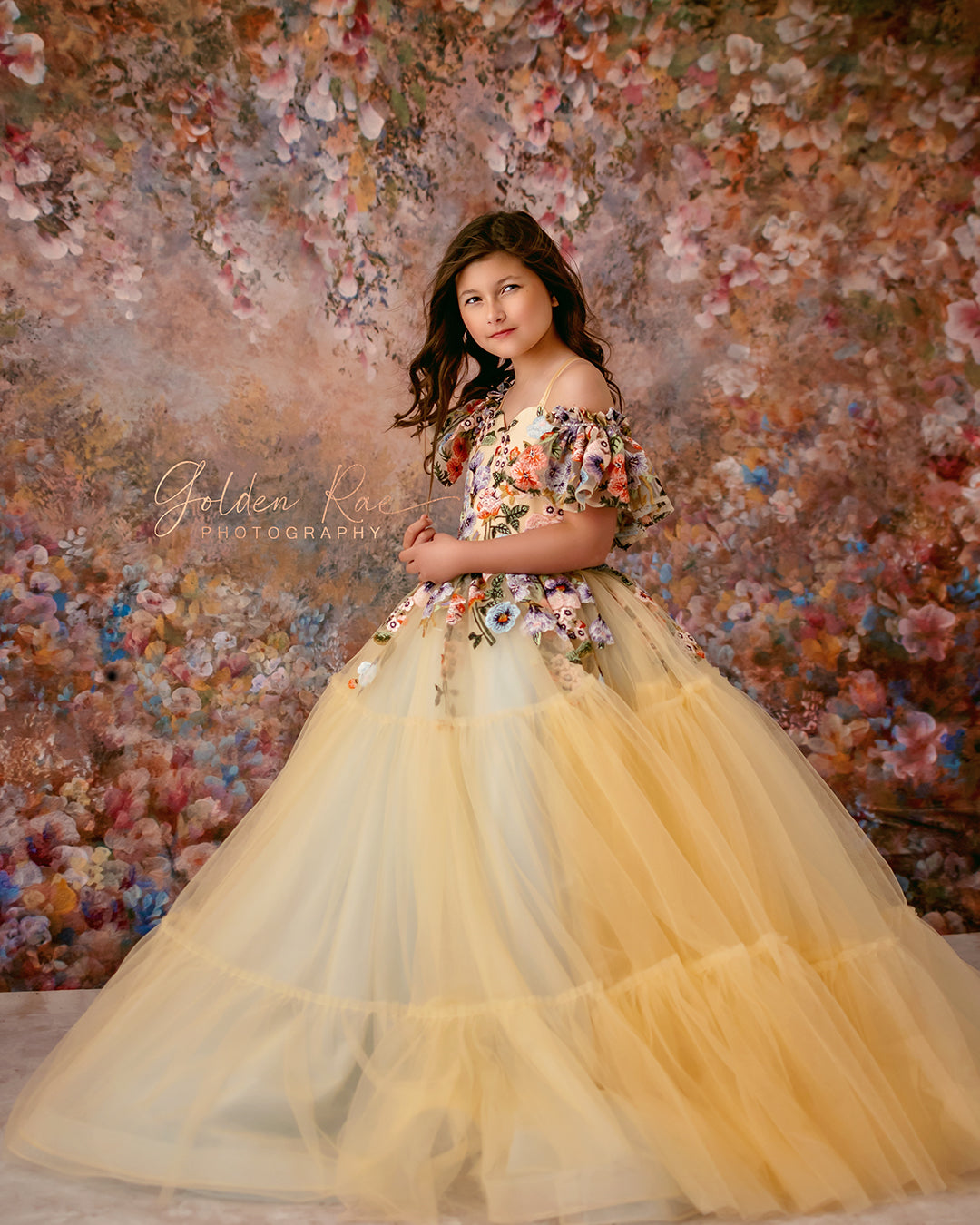 Ready to ship guc "Frenchie" -  Yellow- Floor Length ( 7 Year - Petite 9 Year)