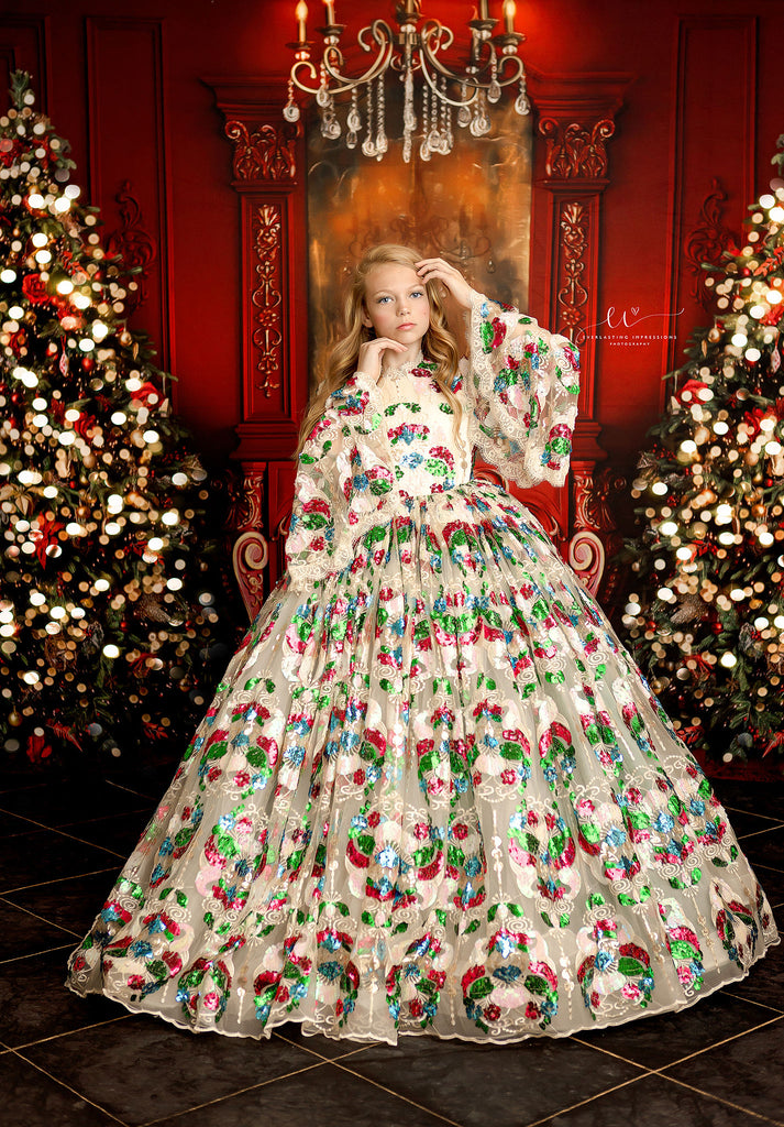 "Holiday Jewel" - Floor Length Dress ( 6 Year - Petite 8 Year)