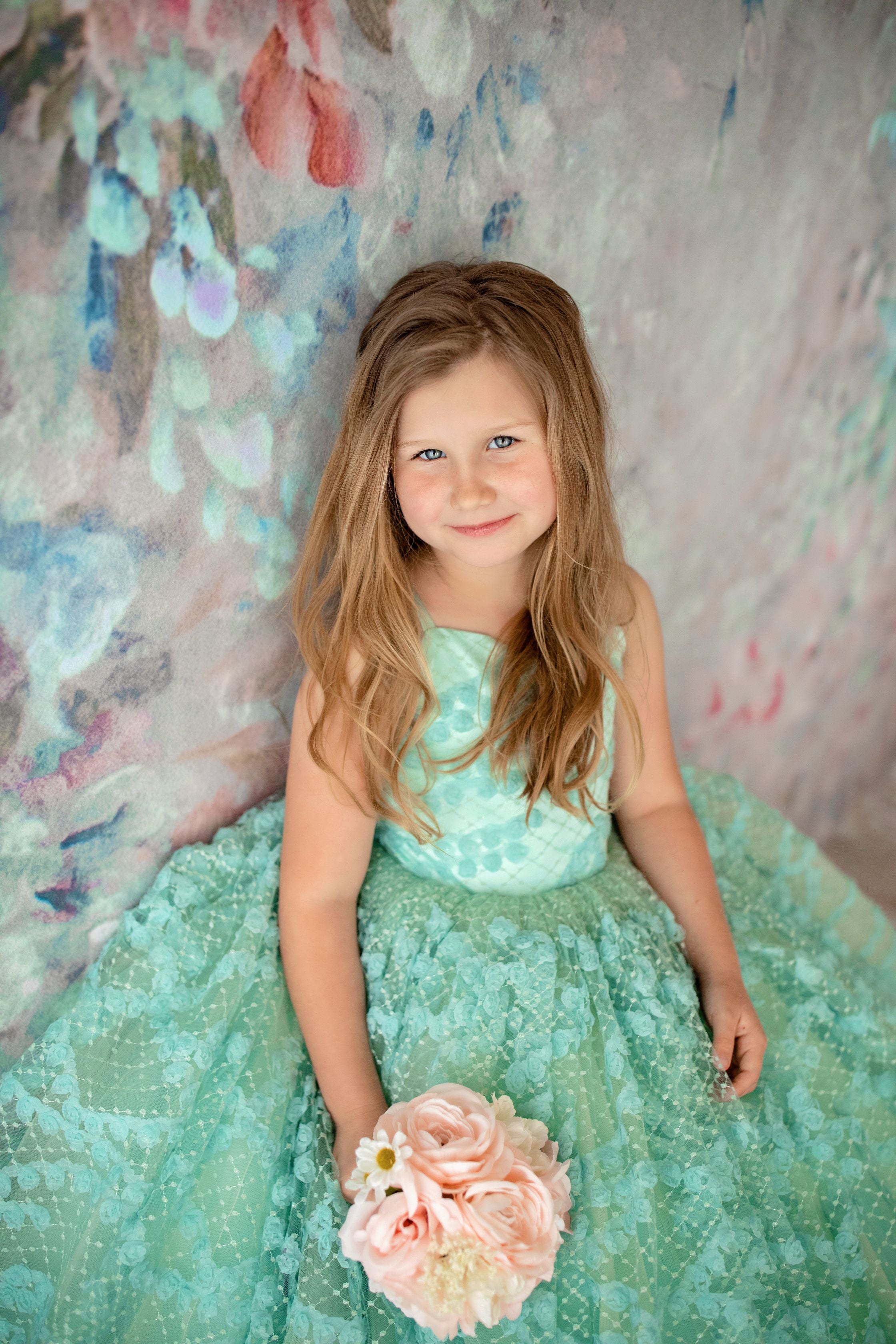 "Mint Dreams" -  Floor Length Gown ( 6 Year - Petite 7 Year)