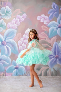 retired rental euc "Swan Dreams" - Pleated Bodice- Petal Length Dress  - ( 5 Year - Petite 6 Year)
