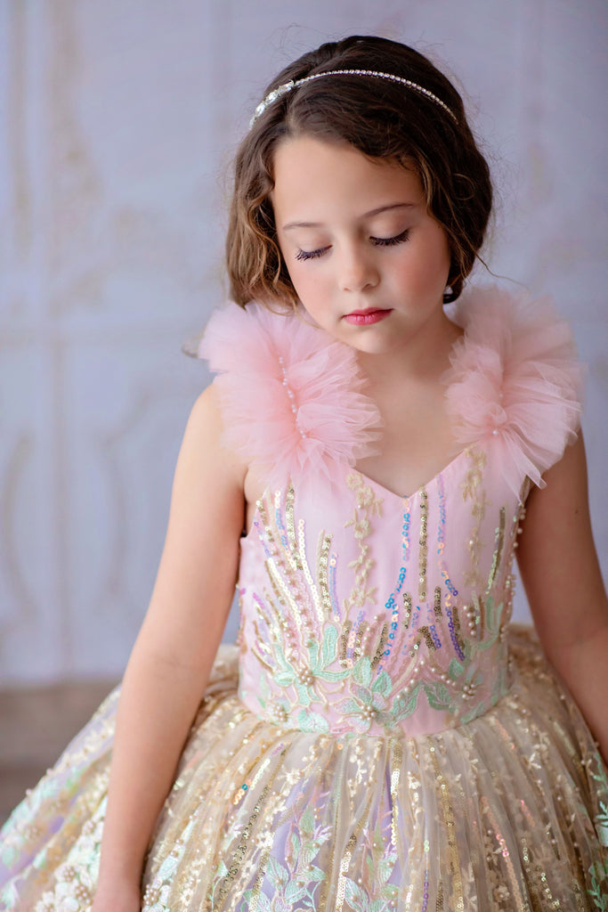 retired rental - GUC "Cotton Candy" - Sequin Floor Length Gown (5 Year-Petite 6 Year)