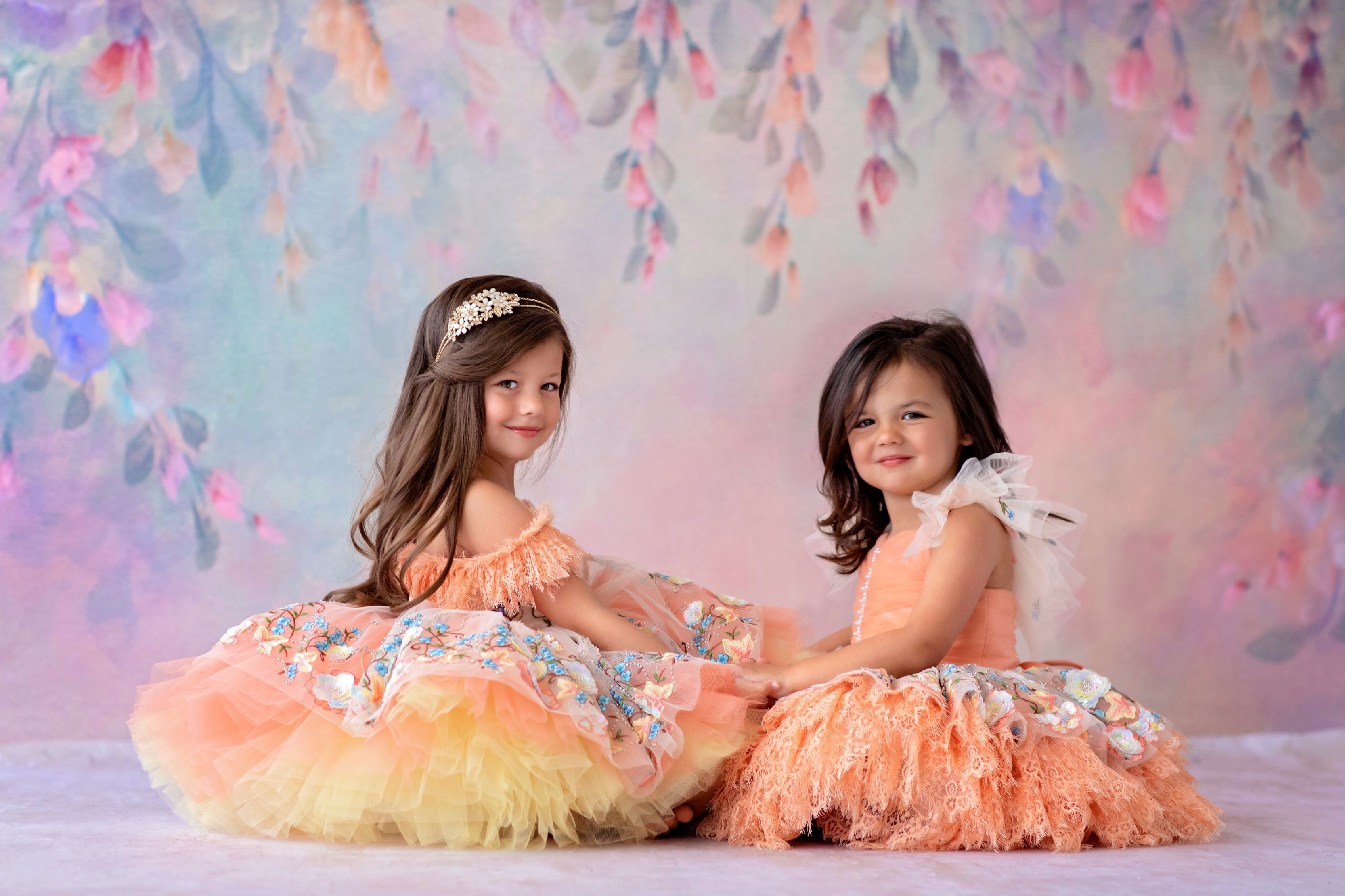 "Peaches"  Petal Length Dress ( 3 Year - Petite 4 Year)