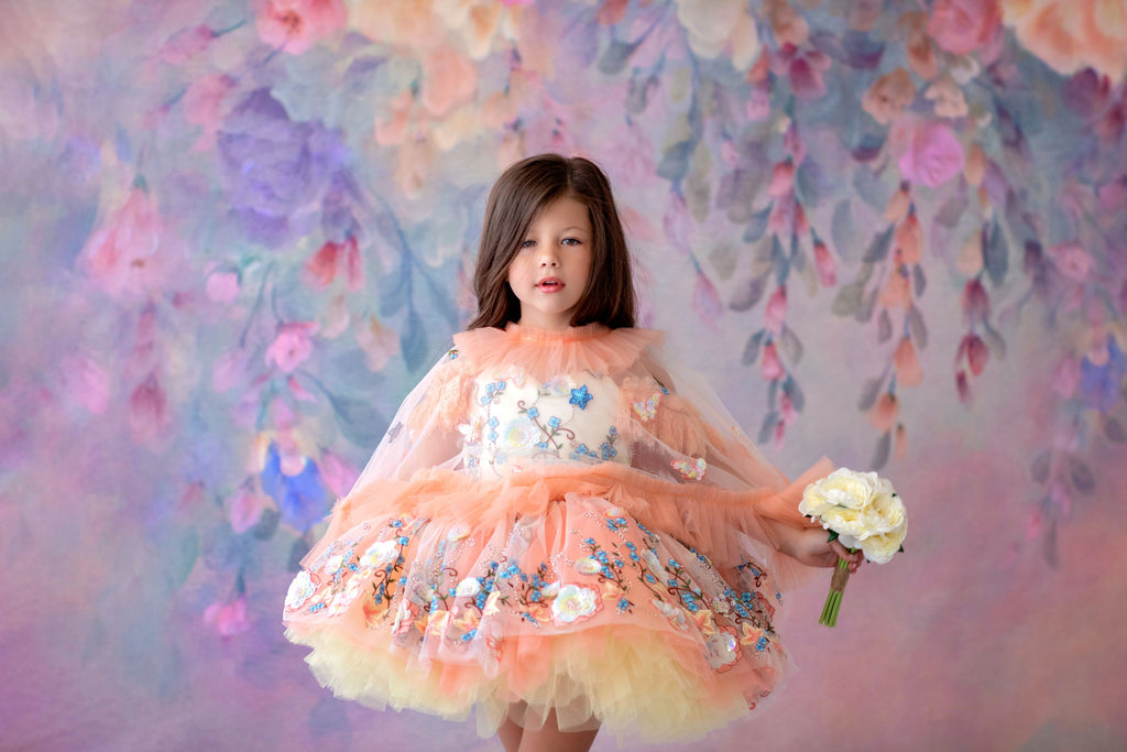 "Peaches" Petal Length Dress ( 3 Year - Petite 4 Year)