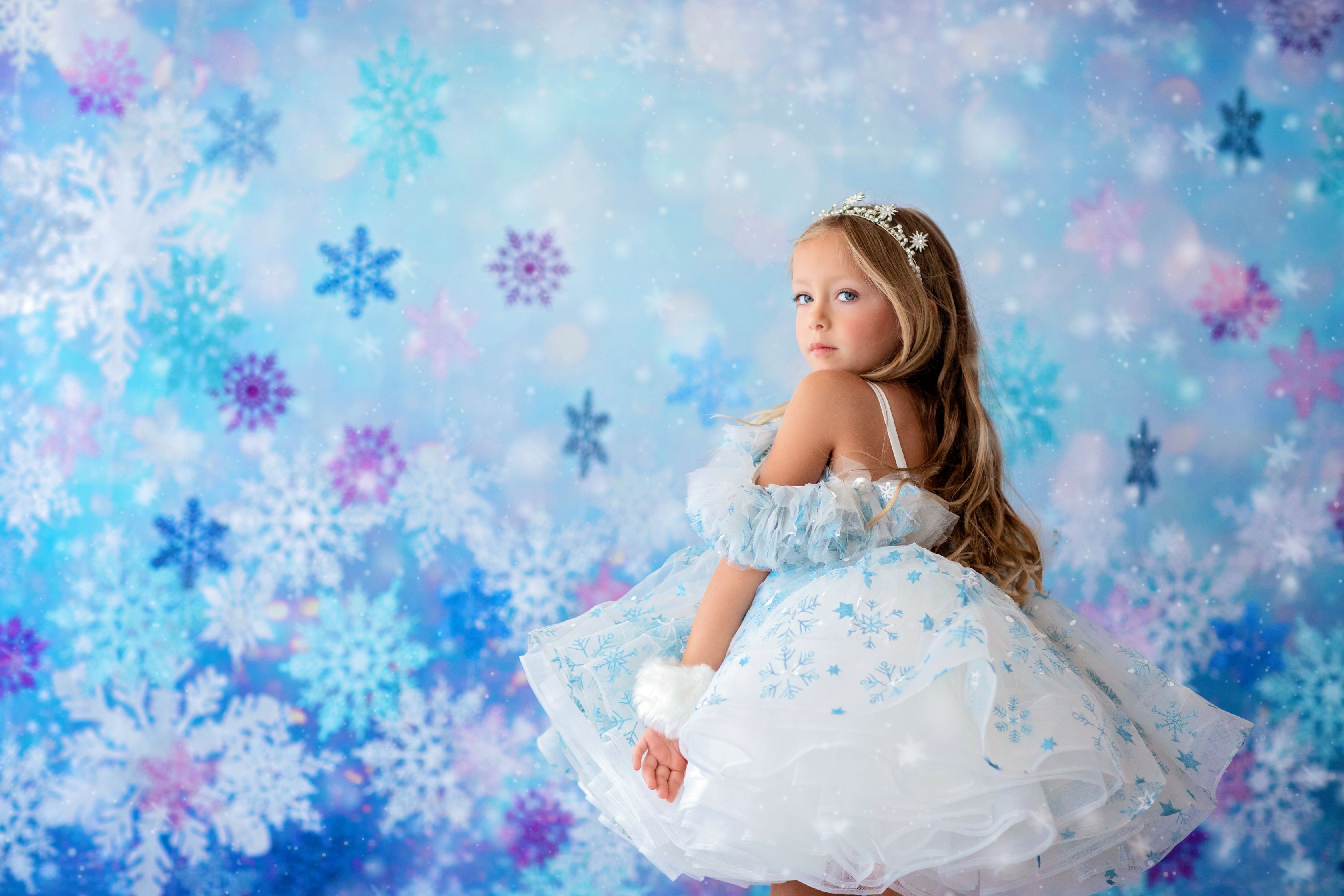 "Snowflake Skies" -Petal Length Dress ( 4 Year - Petite 5 Year)