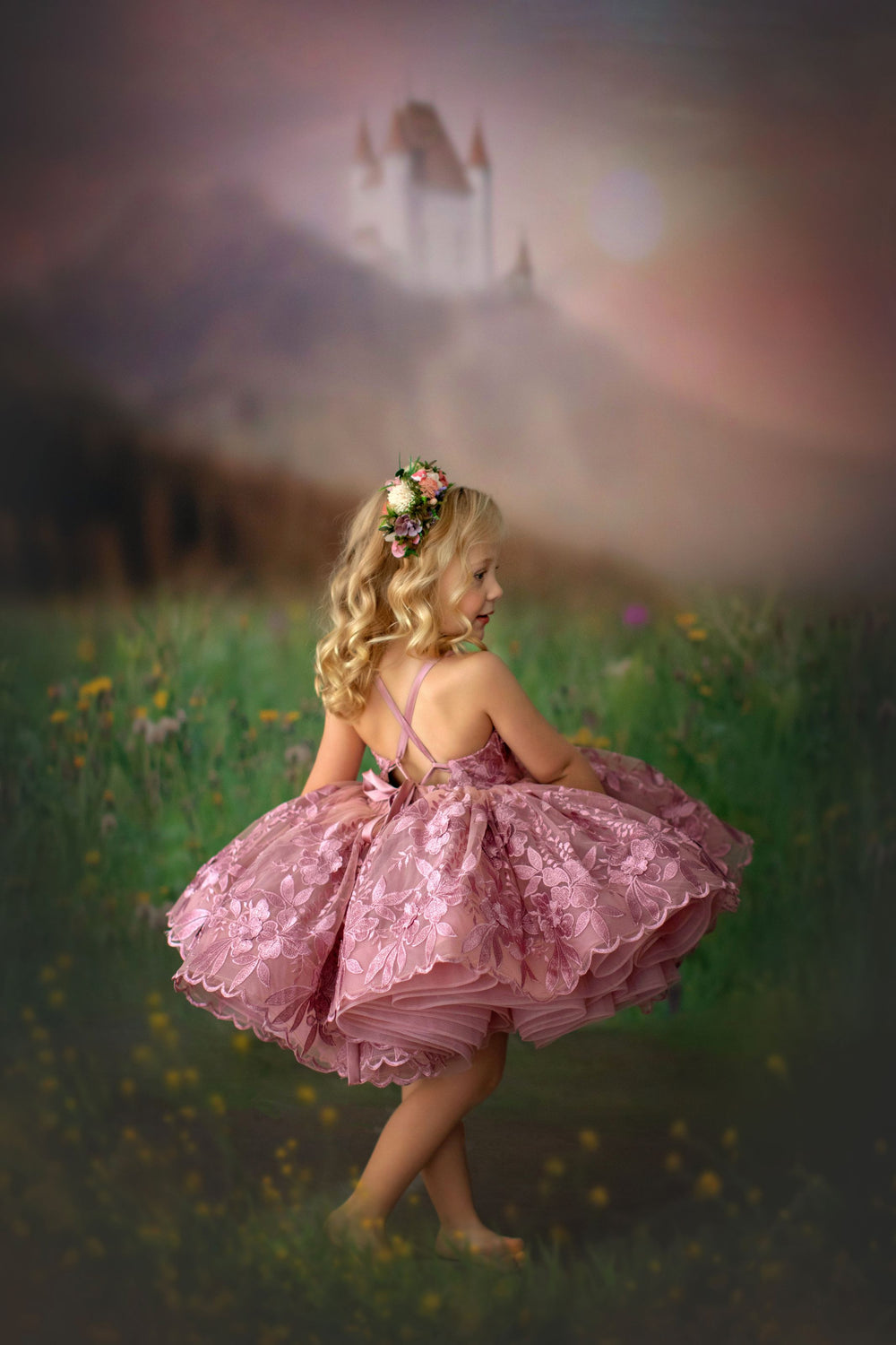 retired rental euc "Liliana" -  Dress Petal Short Length Dress ( 4 Year - Petite 5 Year)