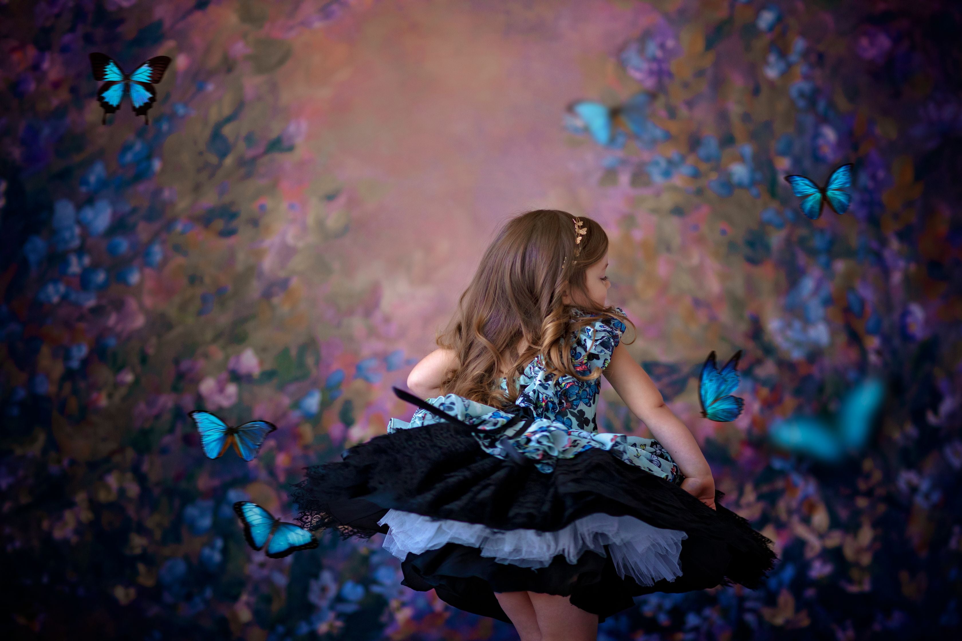 New Fanciful "Butterfly" -  Petal Length Dress in Mint  - ( 3 Year - Petite 5 Year