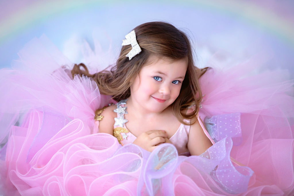 Confetti - Petal "Rainbow Party" Moons & Stars Petal Length Dress (3 Year-Petite 4 Year)