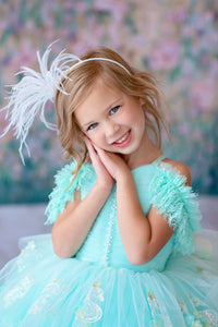 retired rental euc "Swan Dreams" - Pleated Bodice- Petal Length Dress  - ( 5 Year - Petite 6 Year)