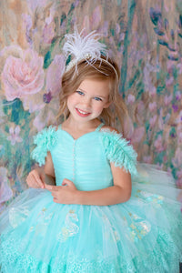 retired rental euc "Swan Dreams" - Pleated Bodice- Petal Length Dress  - ( 5 Year - Petite 6 Year)