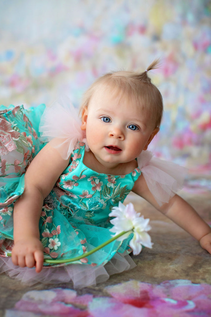 "Cora" Petal Length Dress ( 8 month - Petite 12 month) with bloomers