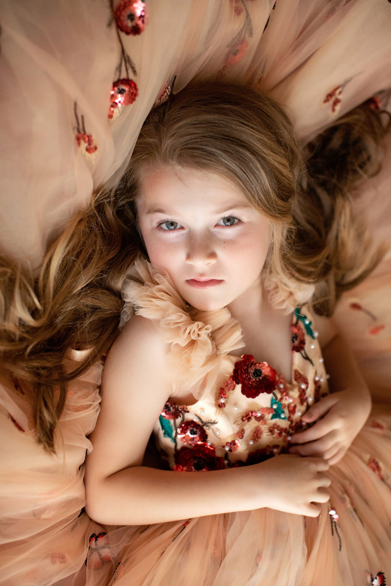 Lace and butterfly detail gown perfect for styled editorial shoot

