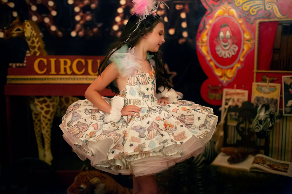 Exclusive "Circus Oh My!"-Petal Length Gown ( 3 Year - Petite 4 Year)