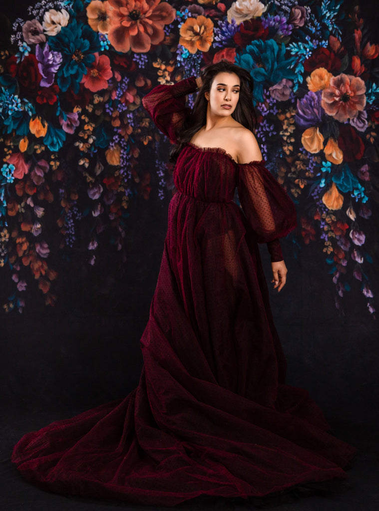 Emma tulle gown - Burgundy  (TEEN-ADULT)