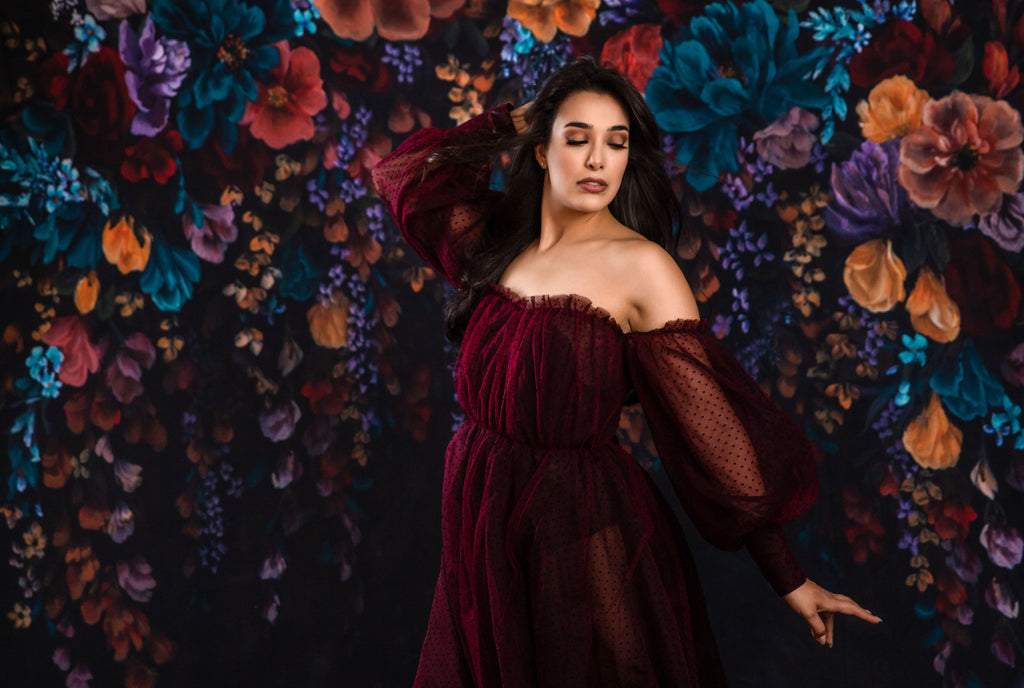 Emma tulle gown - Burgundy  (TEEN-ADULT)