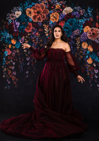 RETIRED RENTAL EUC Emma tulle gown - Burgundy  (TEEN-ADULT)