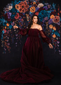 RETIRED RENTAL EUC Emma tulle gown - Burgundy  (TEEN-ADULT)